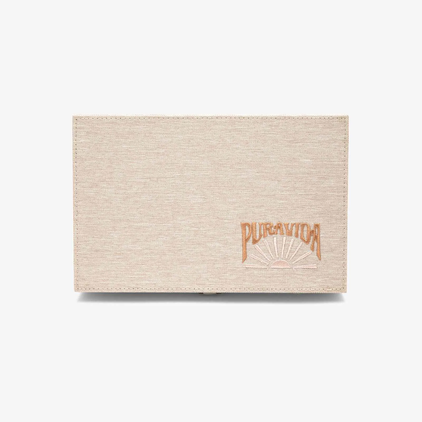 Elegant Linen and Leather Jewelry Box - Perfect for Organized Storage and Timeless Style