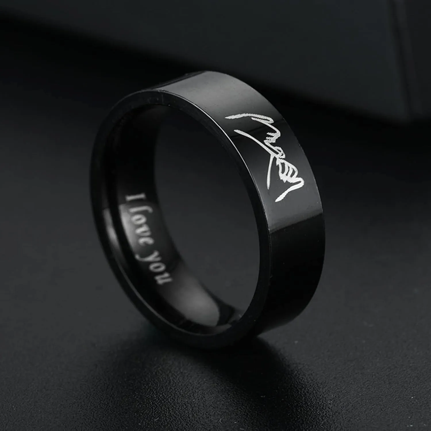 Lovers Rings for Couples, Promise Ring I Love You 2PCS Hand in Hand Chunky for Men Women Wedding Jewelry Gifts