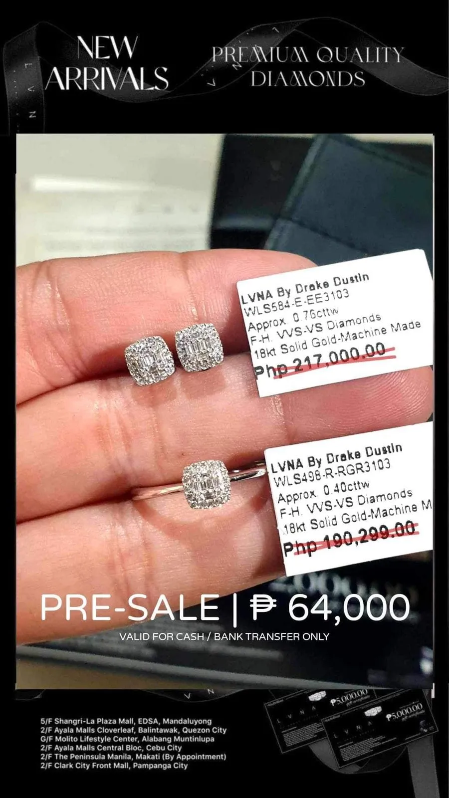 #LVNA2024 | Classic Square Paved Diamond Jewelry Set 18kt