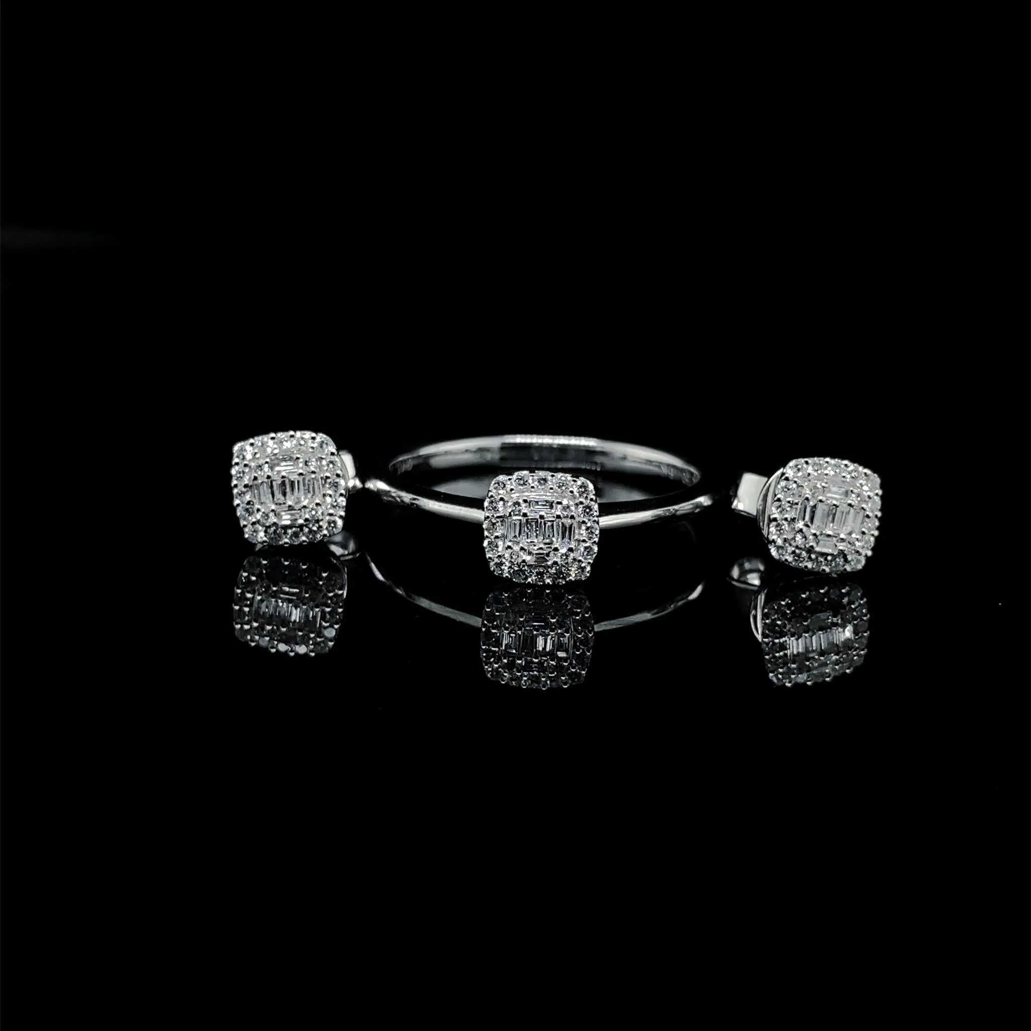 #LVNA2024 | Classic Square Paved Diamond Jewelry Set 18kt