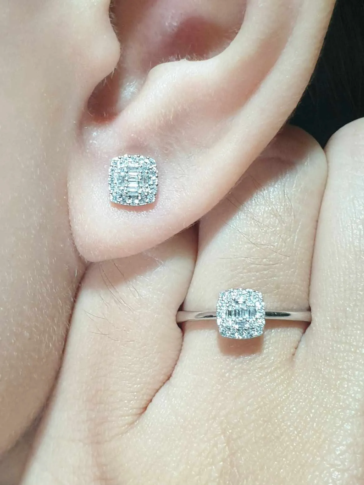 #LVNA2024 | Classic Square Paved Diamond Jewelry Set 18kt