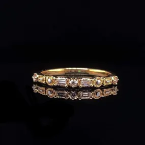 #LVNA2024 | Golden Round Baguette Diamond Ring 18kt