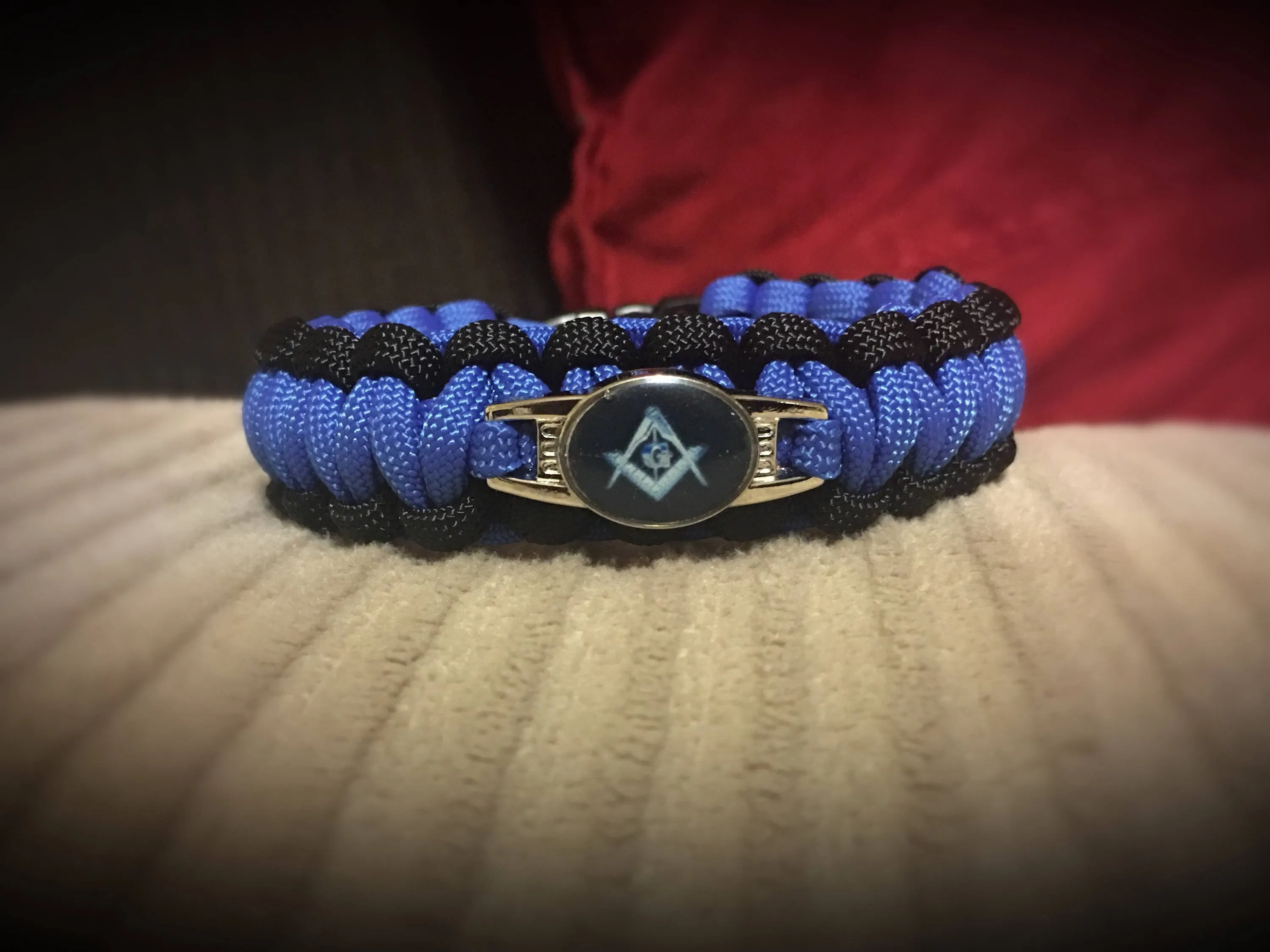 Masonic Blue and Black Paracord Bracelet