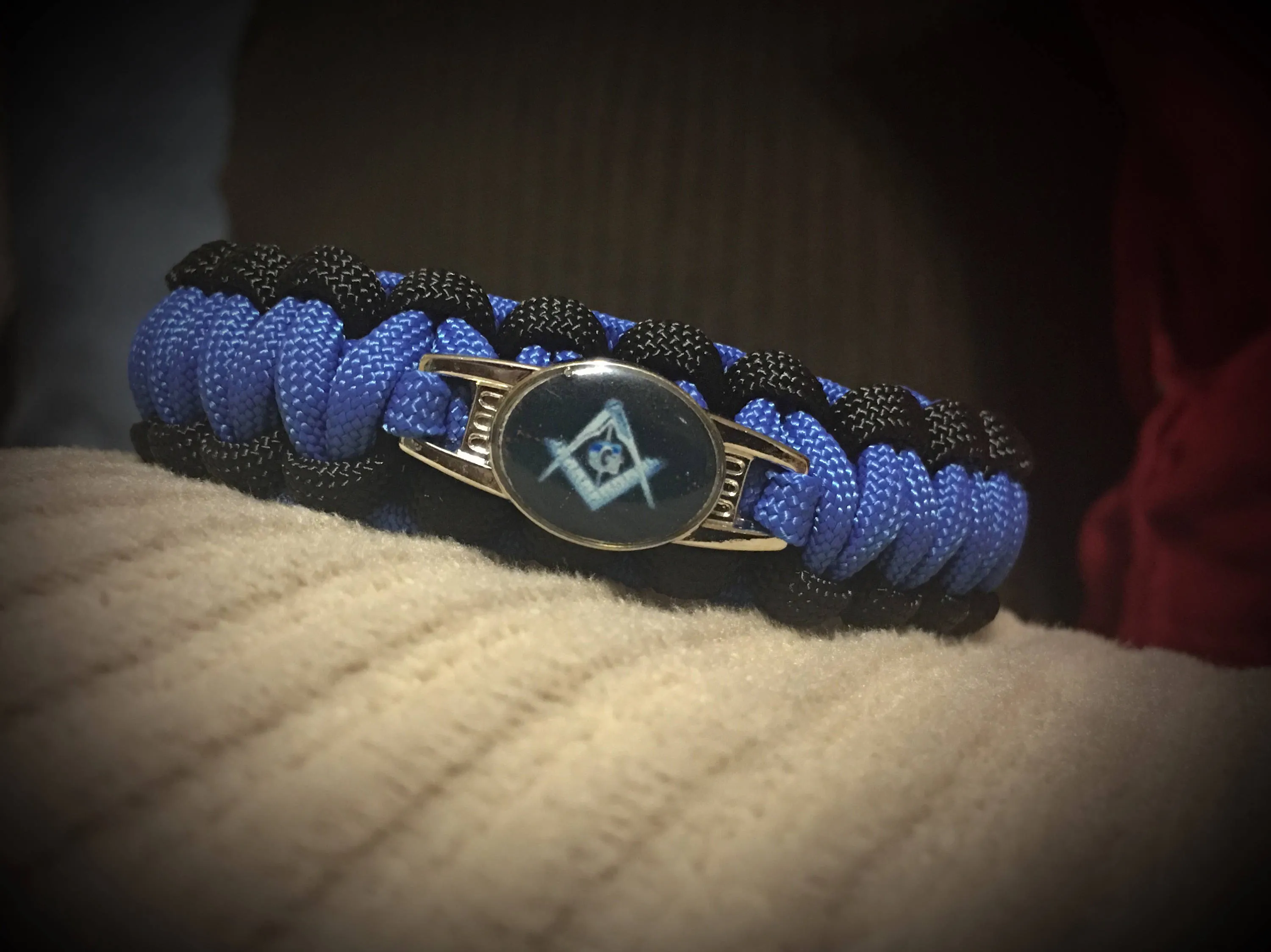 Masonic Blue and Black Paracord Bracelet