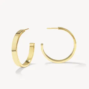 Maxi Flat Hoop Earrings in Gold