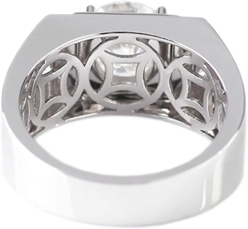 Men Wedding Bands, Silver Wedding Bands 1CT White Round Moissanite for Women Anniversary Engagement Rings Women