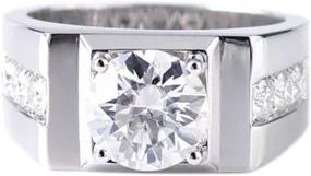 Men Wedding Bands, Silver Wedding Bands 1CT White Round Moissanite for Women Anniversary Engagement Rings Women