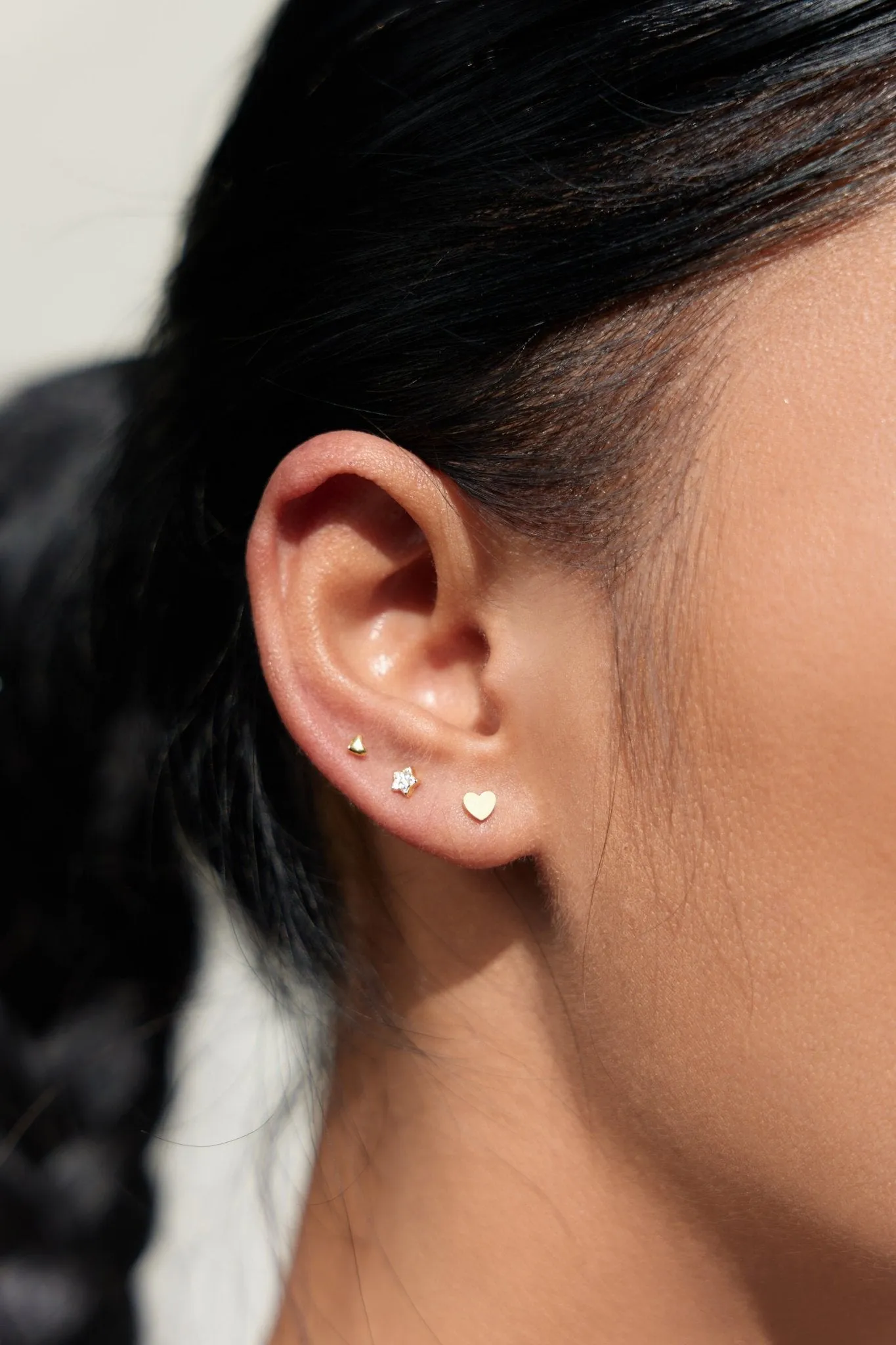 Micro Heart 2.0 Studs in Gold