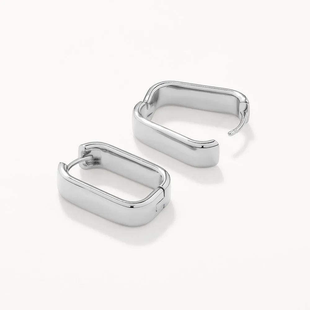 Midi Chunky Paperclip Earrings in Silver