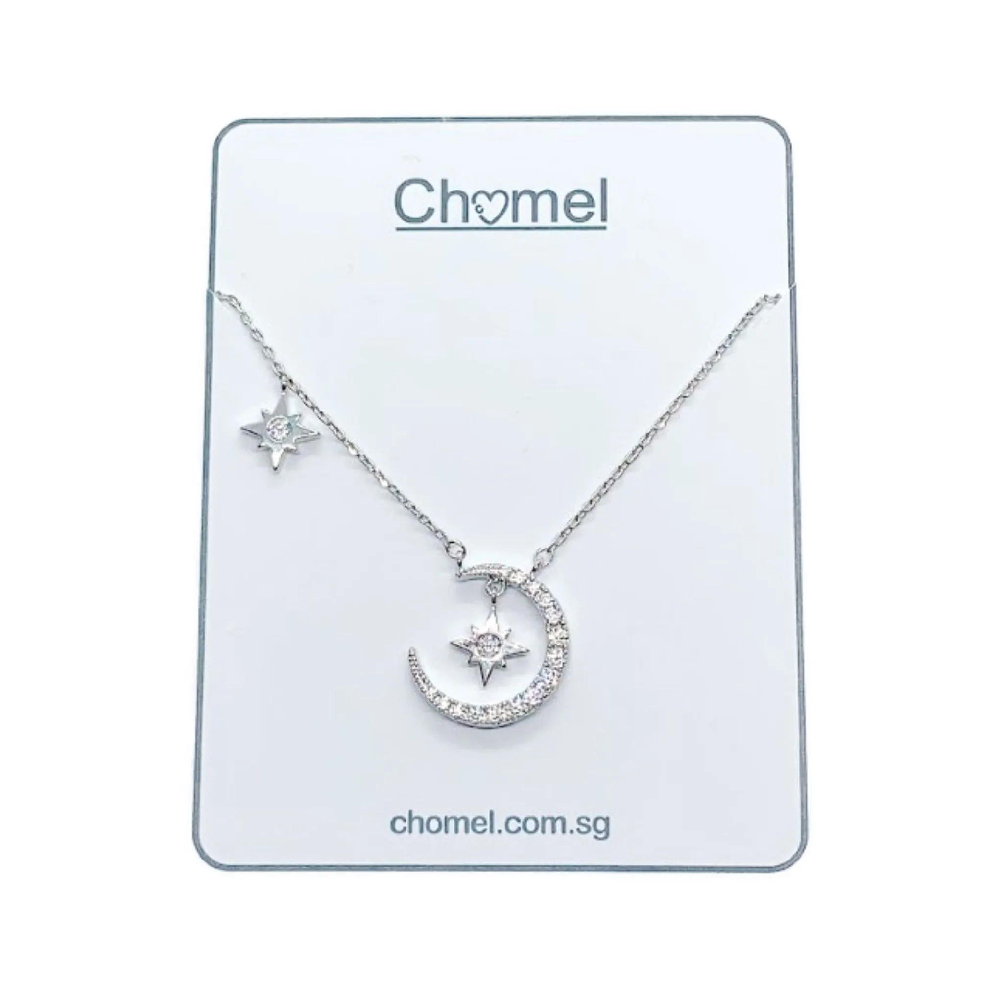 Moon & Star Cubic Zirconia Necklace