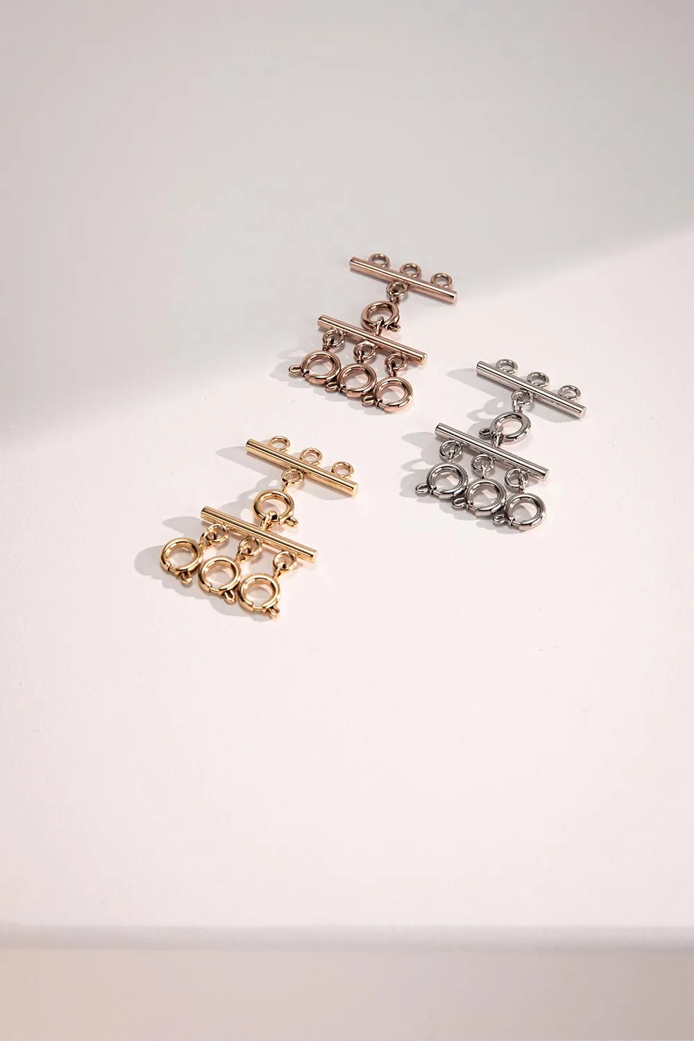 Rose Gold Layering Necklace Separator with Adjustable Clasps