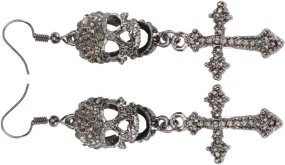 PartyKindom 1Pair Retro Skull Earrings Exaggerated Fashion Ear Dangler for Halloween Unique Creative Ear Decors for Parties Celebrations and Special Occasions