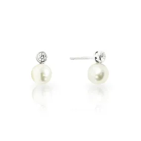 Pearl and Diamond Earrings