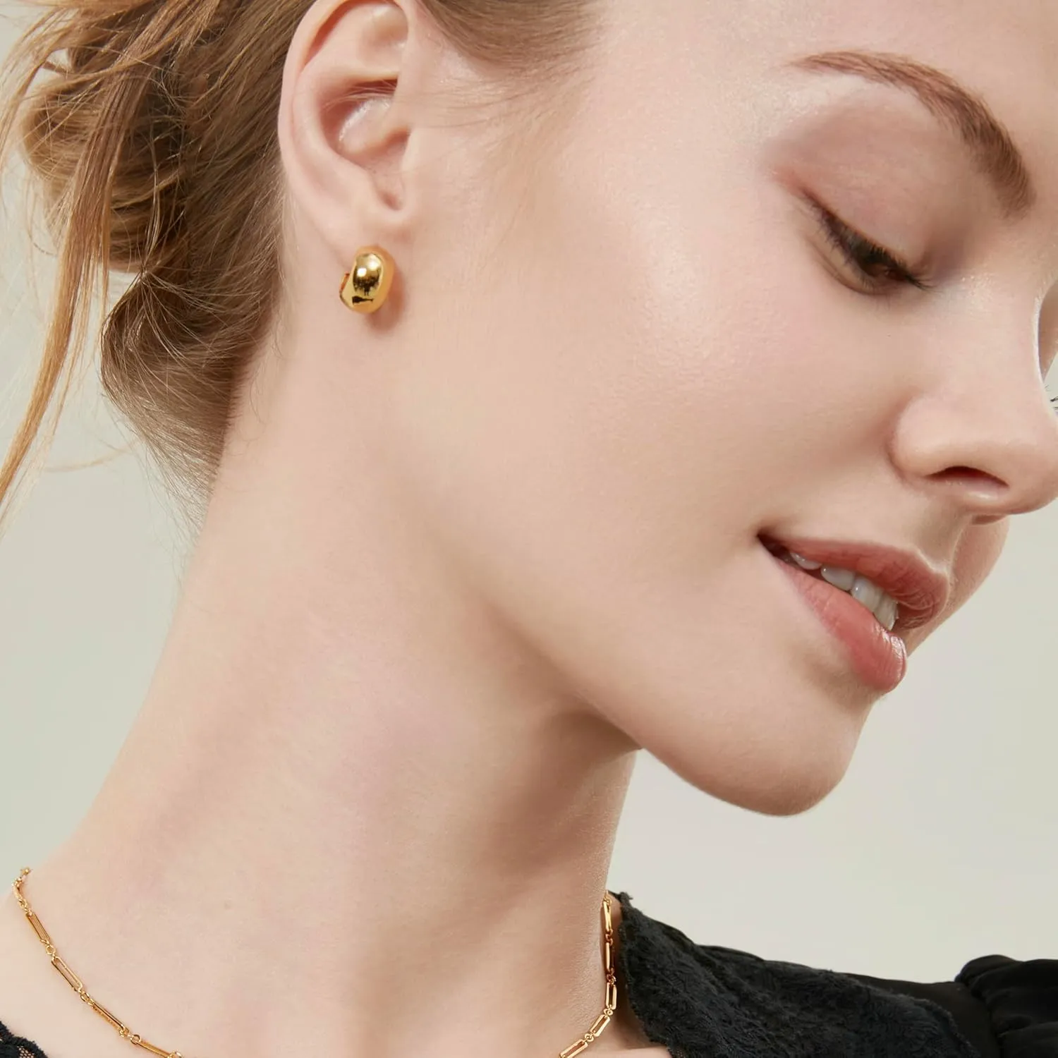 Pearl Earrings For Women, Pearls Drop Earrings, 14K Plated Gold Hoop Earrings, Wedding Jewelry Gifts for Women Girls, Handmade Jewelry for Women, Elegant White Pearl Earrings, Trendy Small Elegant