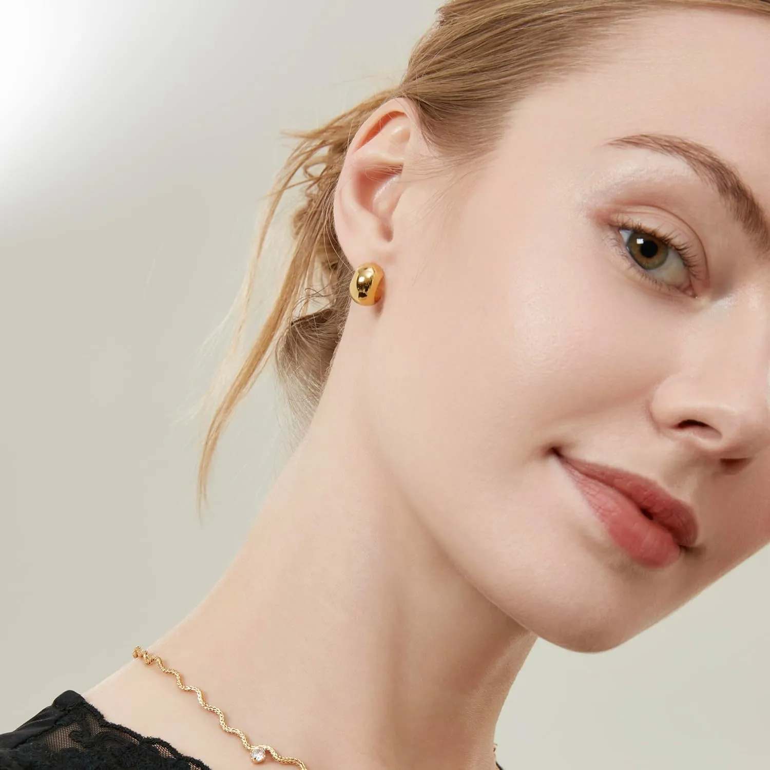 Pearl Earrings For Women, Pearls Drop Earrings, 14K Plated Gold Hoop Earrings, Wedding Jewelry Gifts for Women Girls, Handmade Jewelry for Women, Elegant White Pearl Earrings, Trendy Small Elegant