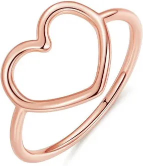 Silver 925 Simple Minimalist Heart Finger Rings for Women Wedding Engagement Statement Jewelry