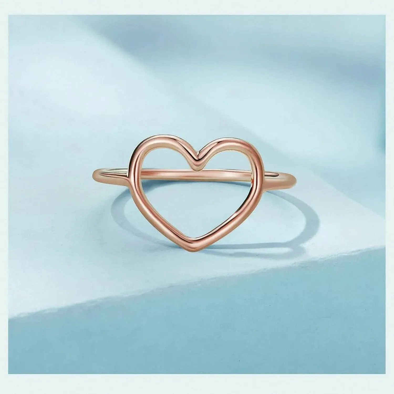 Silver 925 Simple Minimalist Heart Finger Rings for Women Wedding Engagement Statement Jewelry