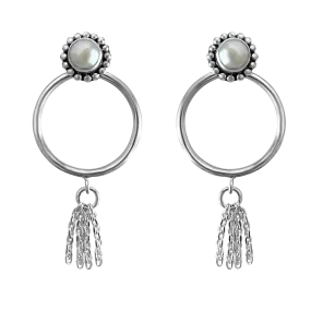 Silver Liya Pearl Earrings