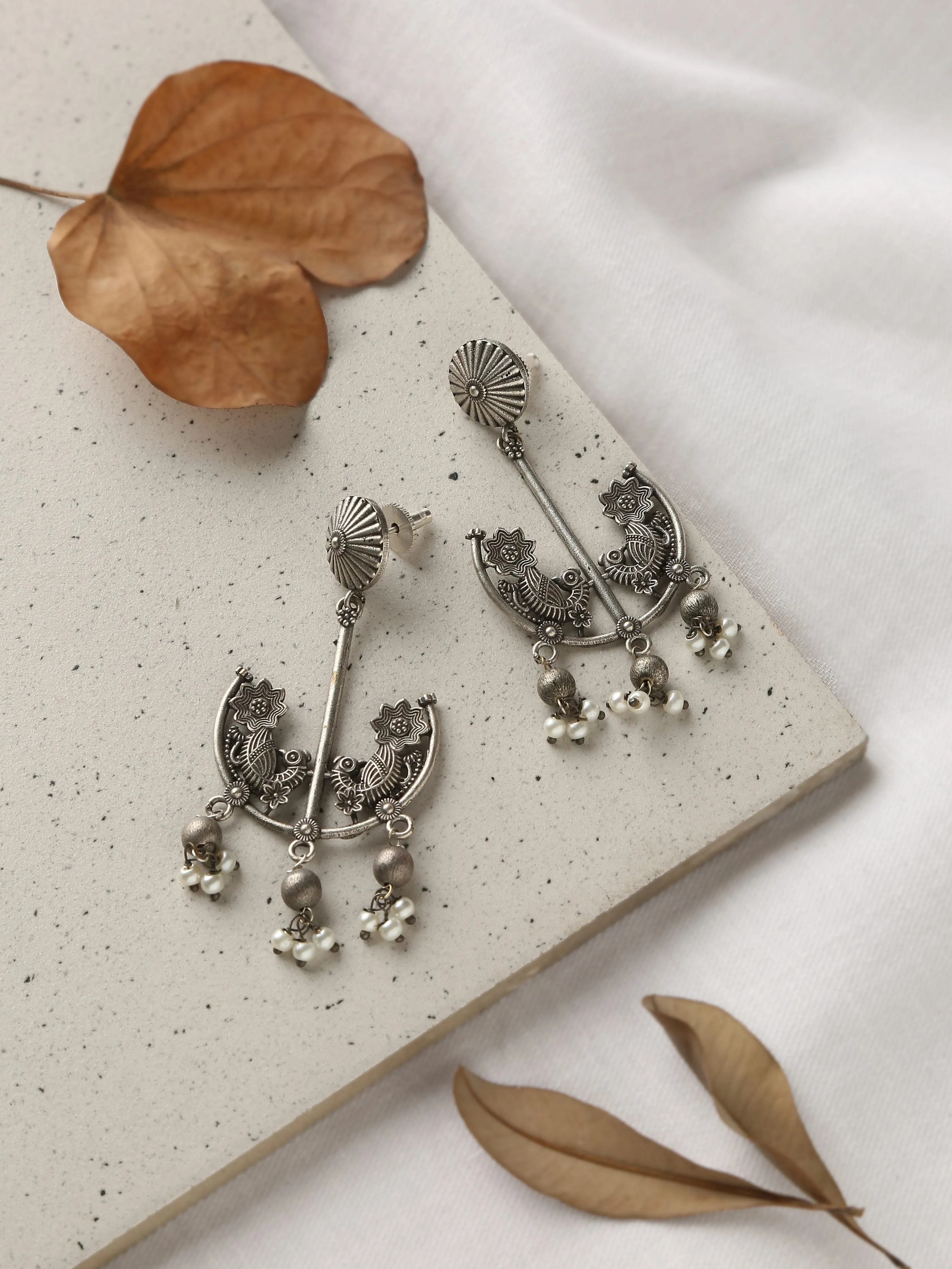 Silver-Plated Swing Chandbalis Earrings