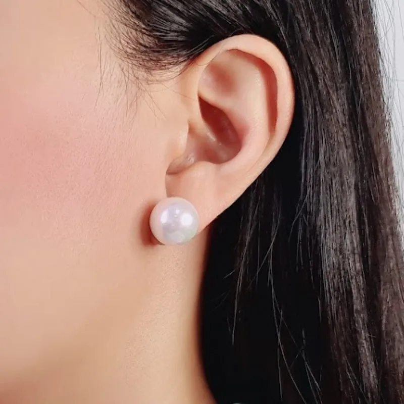Simulated Pearl 12mm Round Earring