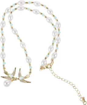 Swallow Charm Necklace with Elegant Zircon Bird Pendant Stylish Neck Jewelry for Women for Daily Wear