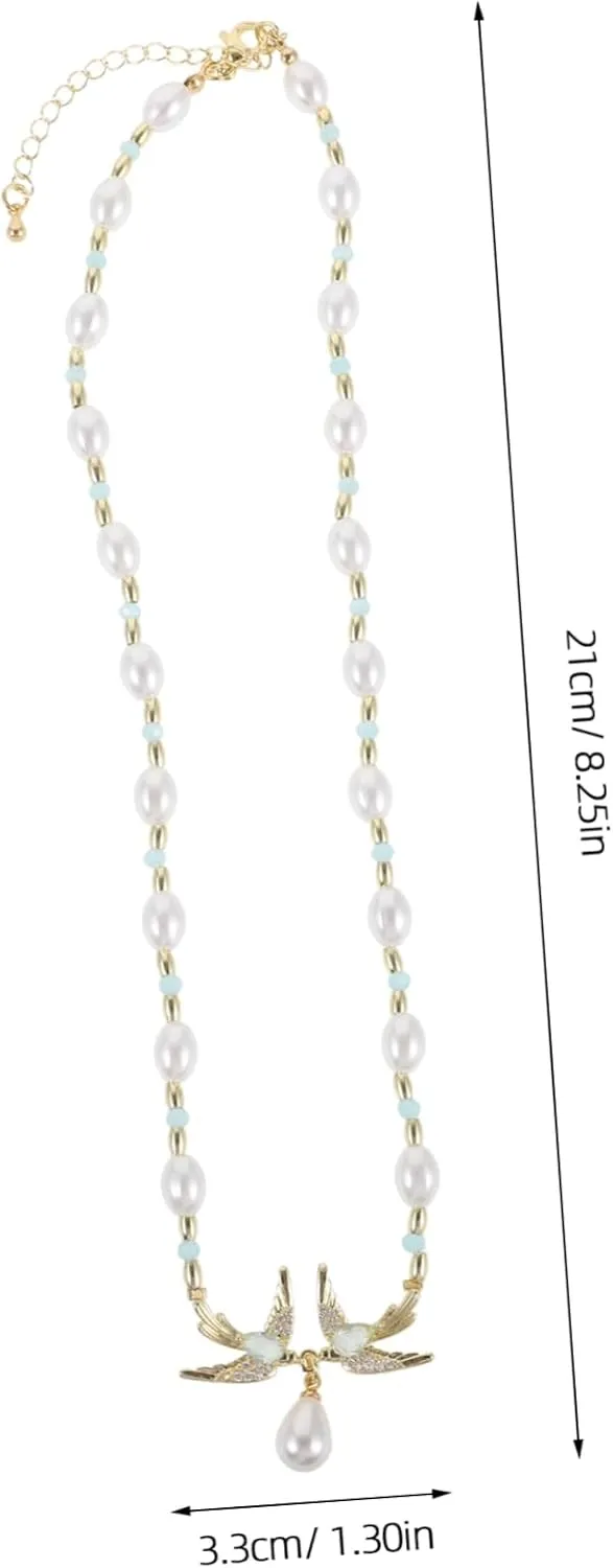 Swallow Charm Necklace with Elegant Zircon Bird Pendant Stylish Neck Jewelry for Women for Daily Wear