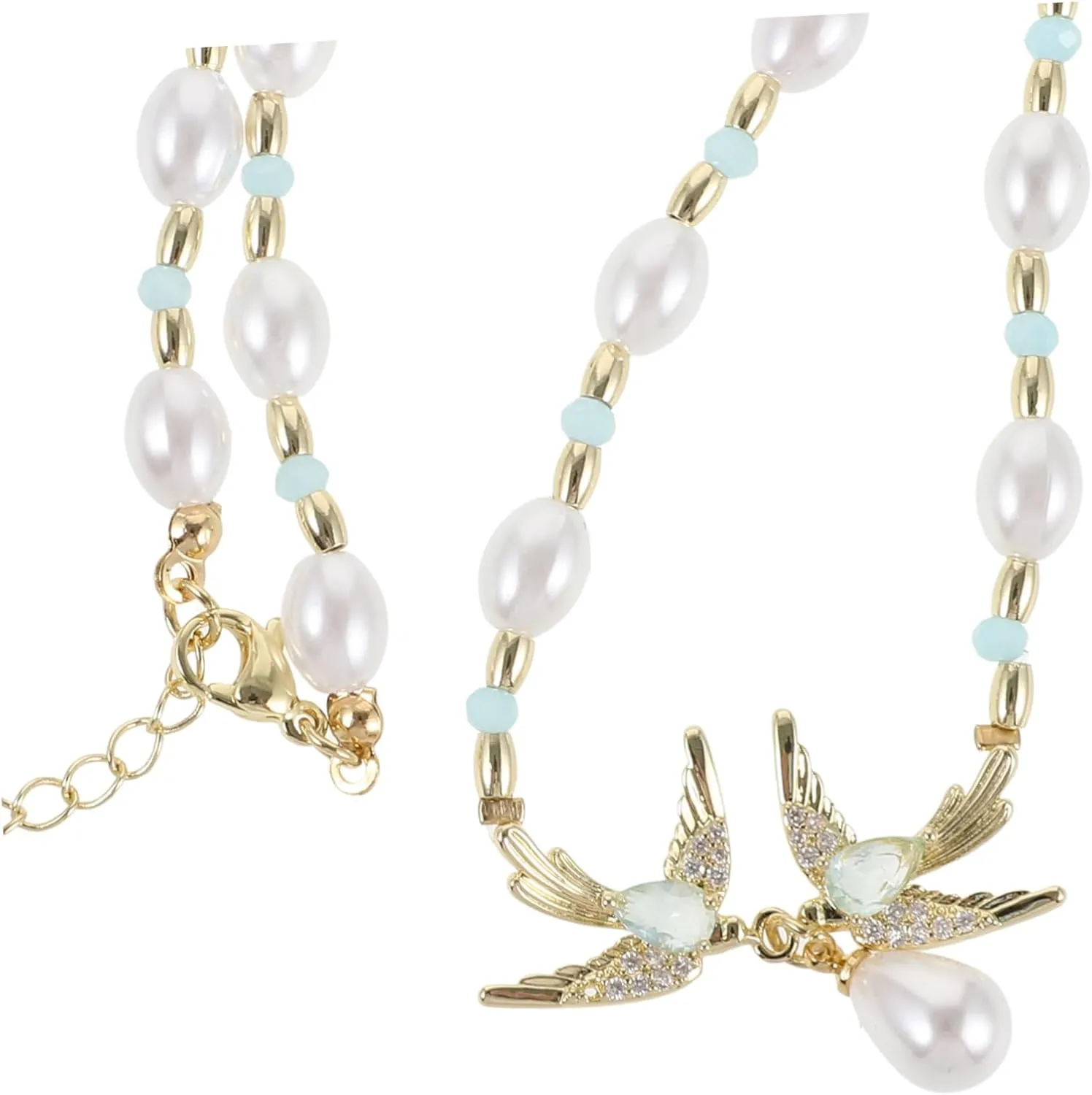 Swallow Charm Necklace with Elegant Zircon Bird Pendant Stylish Neck Jewelry for Women for Daily Wear