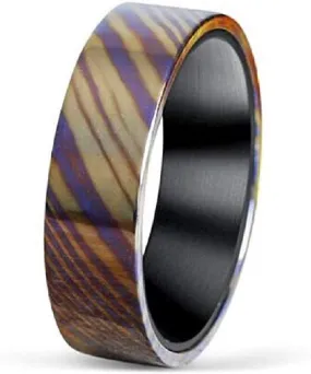 Titanium Damascus Steel Ring - Mokume Gane - Wedding Rings - Wedding Ring - Engagement Ring - Damascus Steel Ring - Damascus Rings for Men