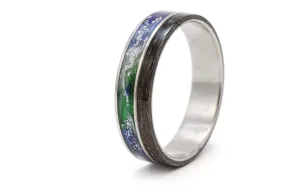 Titanium wedding band men, Womens Titanium Wedding Rings With Natural Pressed Purple Petals, Titanium Engagement Ring Women, Titanium Rings