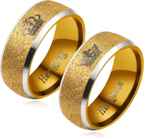 Trendy 8mm Titanium Steel Crown Couple Rings - Non-Fading Jewelry for Couples Lovers Engagement Wedding Band Rings - Fashiona Design Hypoallergenic Material Gift YA4406