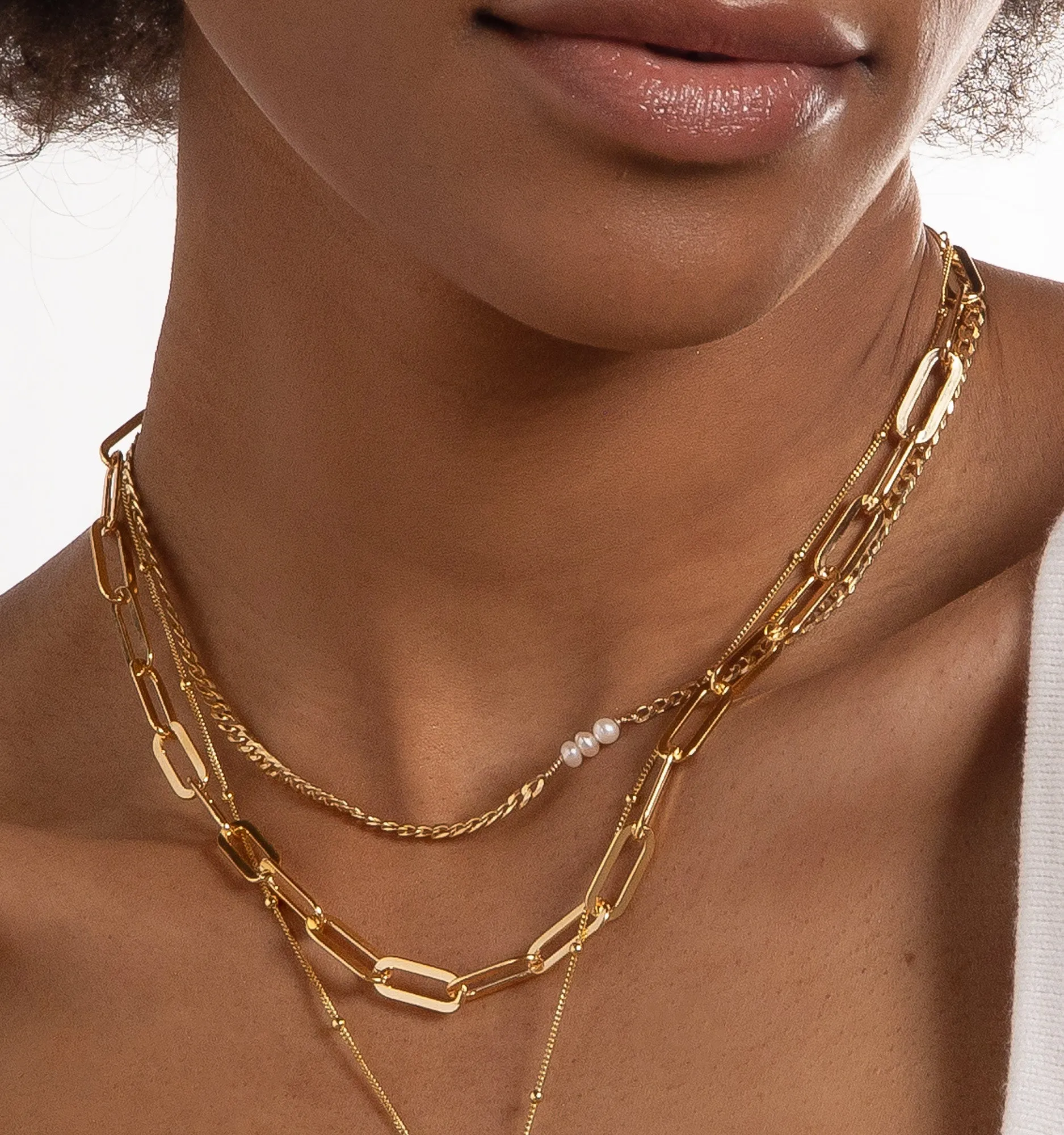 Triple Pearl Choker Necklace