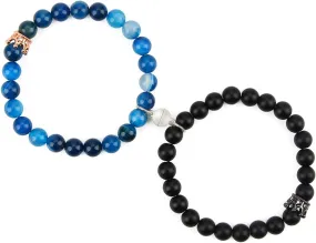 Winas Couples Matching Bracelets- Kings and Queens Bracelets Magnetic Couples Bracelets Christmas Birthday Gifts for Girlfriend Boyfriend
